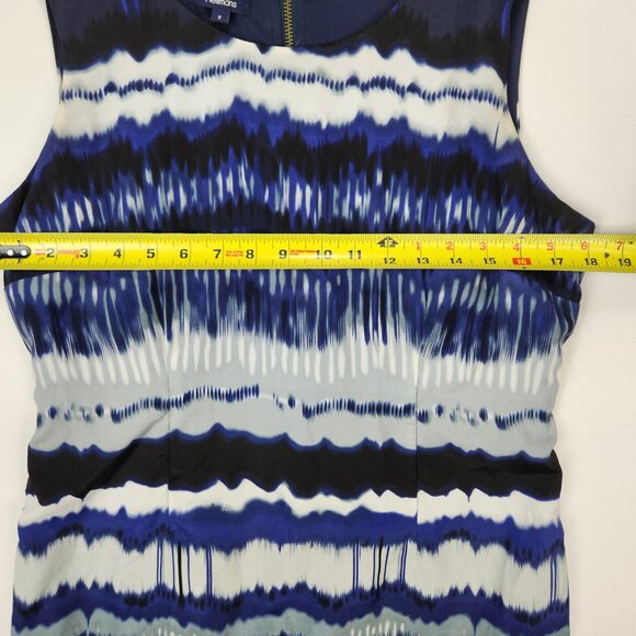 Reitmans Blue, Black & Silver Sleeveless Summer Dress – Size 9 - Picture 9 of 13